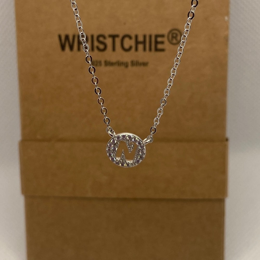 WRISTCHIE Sterling Silver Alphabet Letter Initial Necklace
